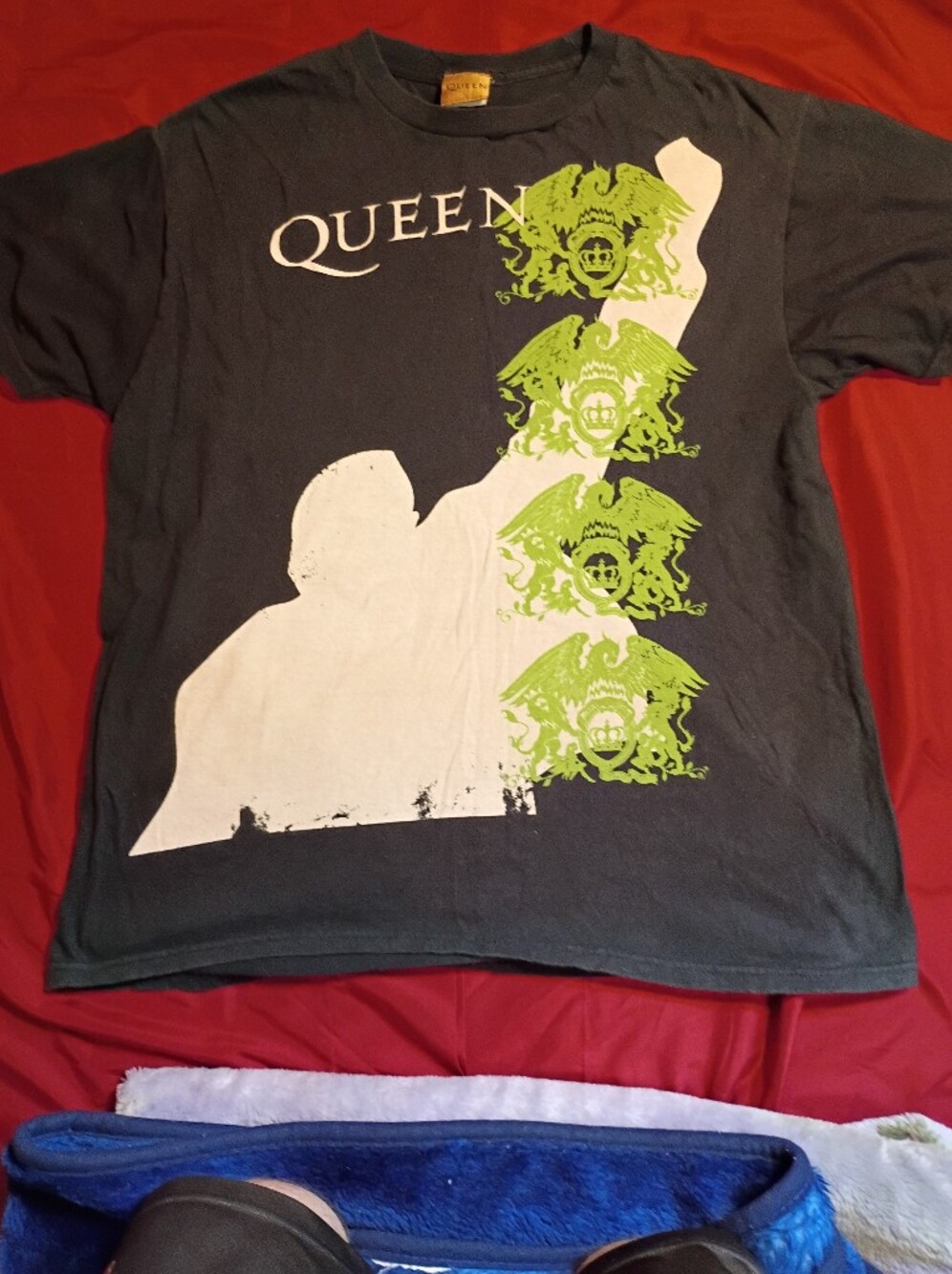 Black Kids Graphic Tee with White & Lime Green Skull Print